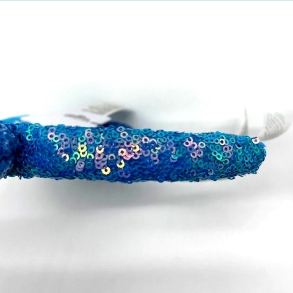 Disney Parks Blue Aqua Sequined Minnie Mouse Ear Headband Crystal Bow LAST ONE - Picture 4 of 6
